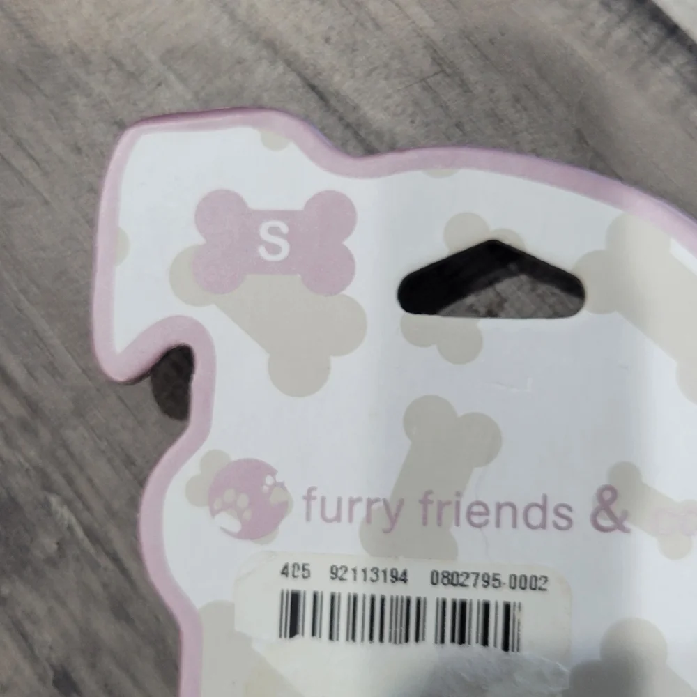Pink and Black Dog Collar with Charm